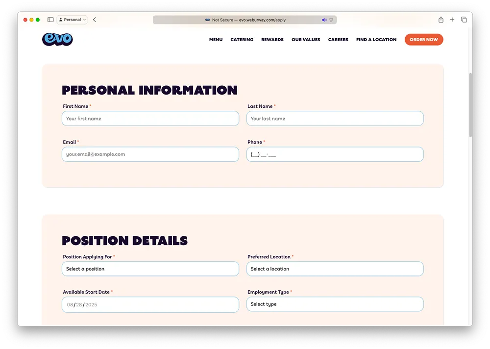 Seamless Application Process